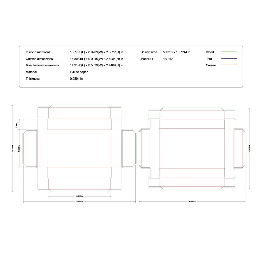 clamshell box construction