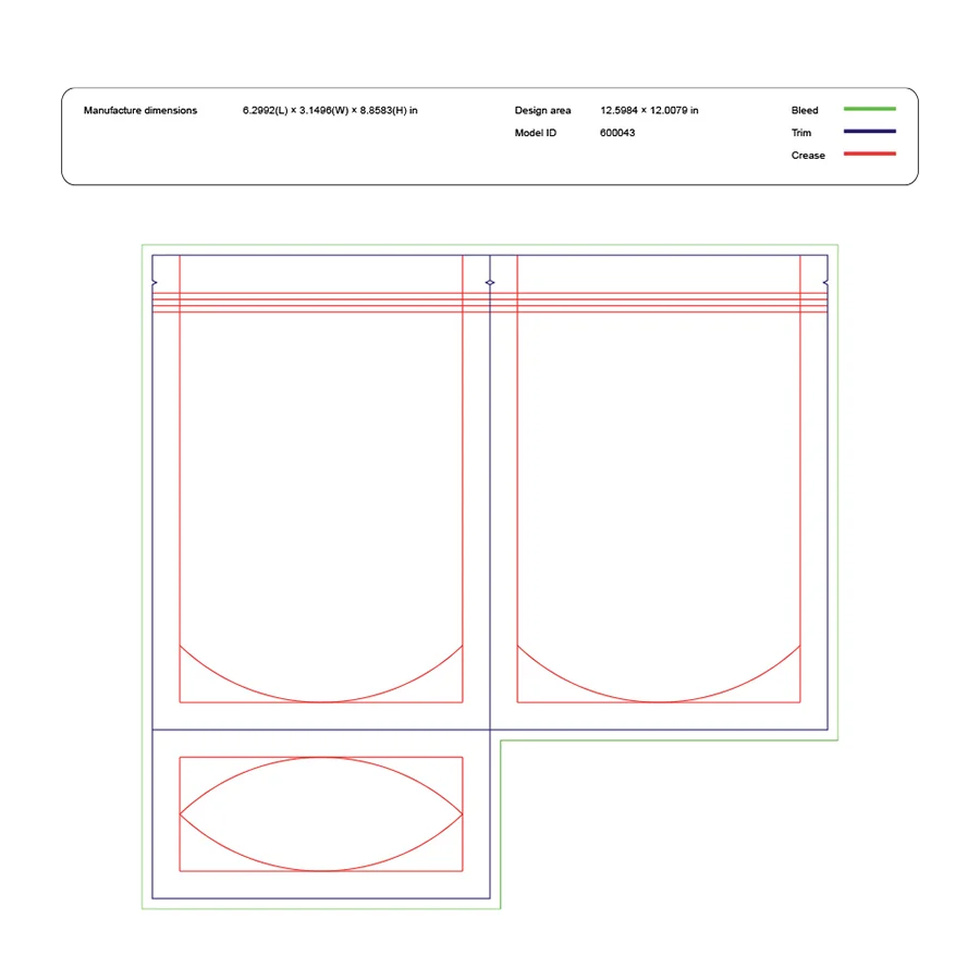 small mylar ziplock bags dieline